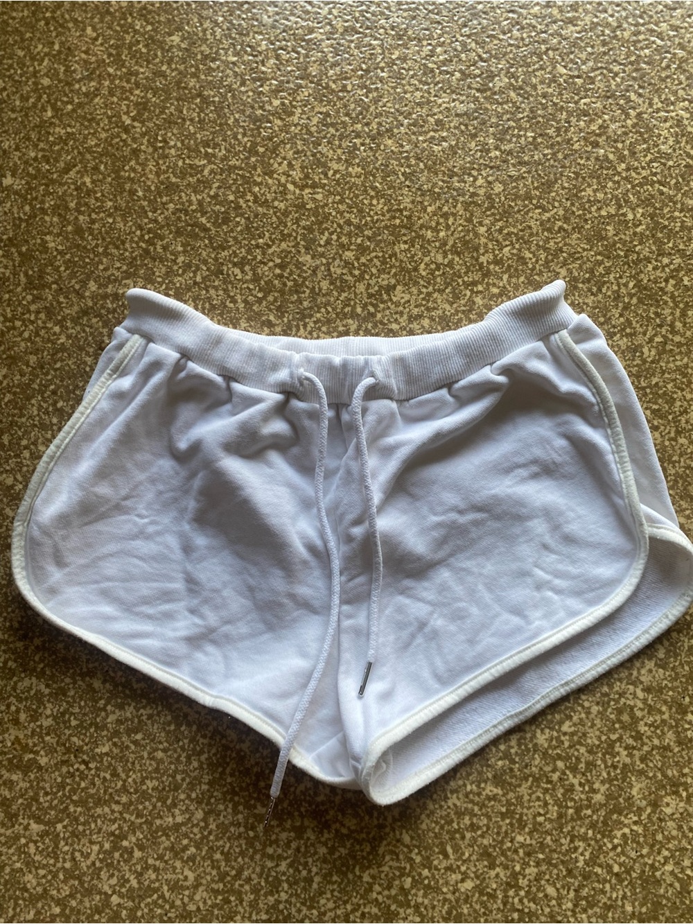 Women's White Drawstring Dolphin Shorts